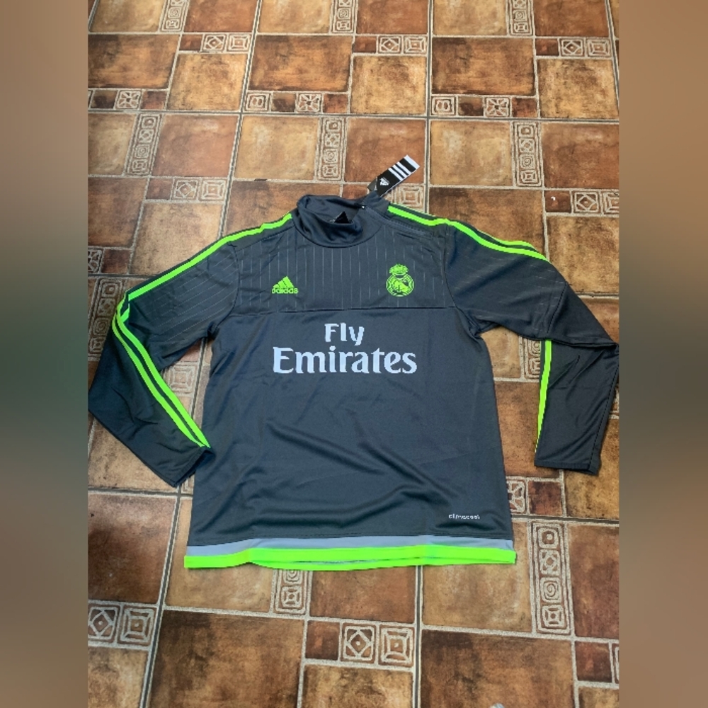 Adidas Real Madrid 2015 Long Sleeve Training Quarter Zip Jacket Size M
